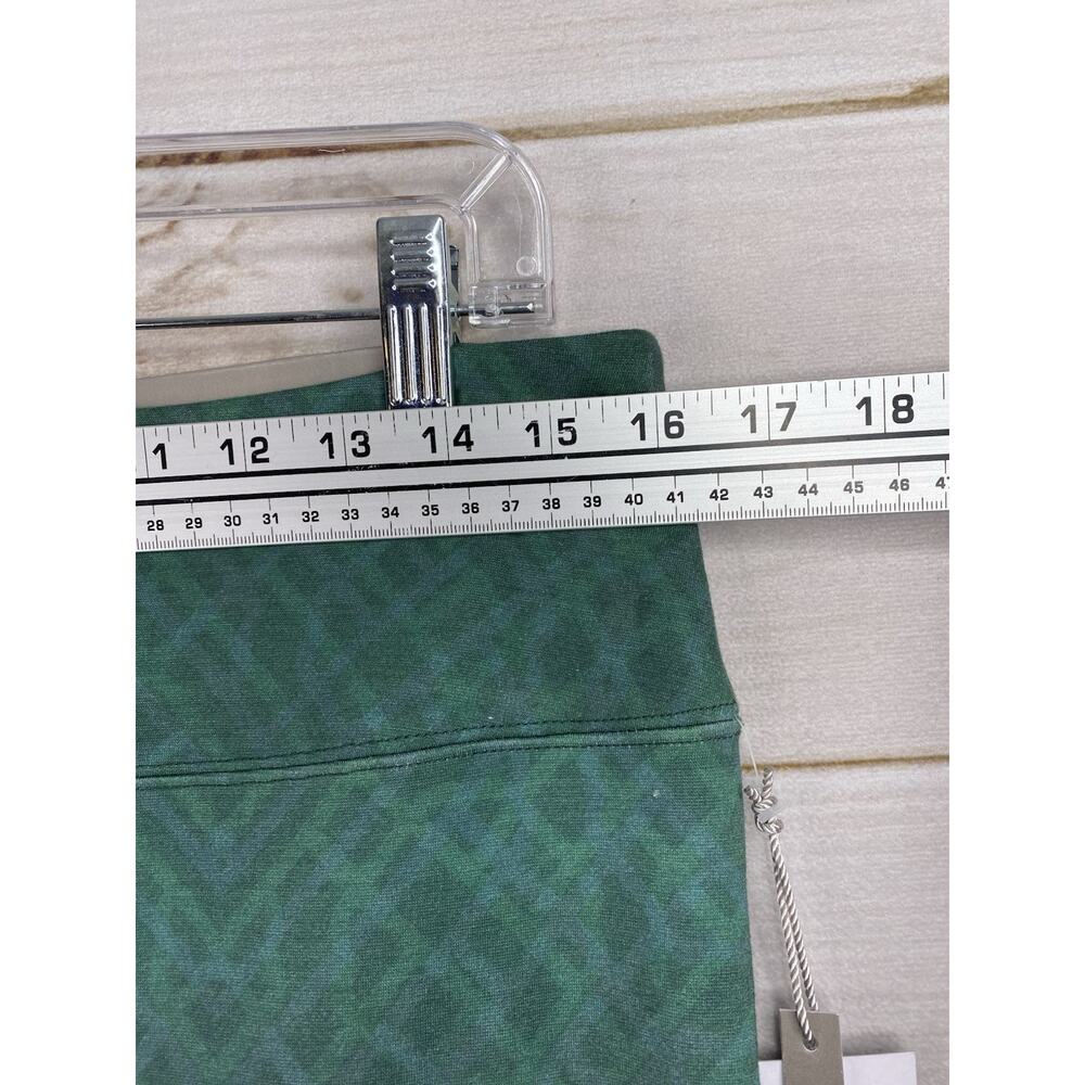 Soft Surroundings Pull On Legging L Green Ombre Geometric Ankle Stretch NWT - Picture 5 of 11
